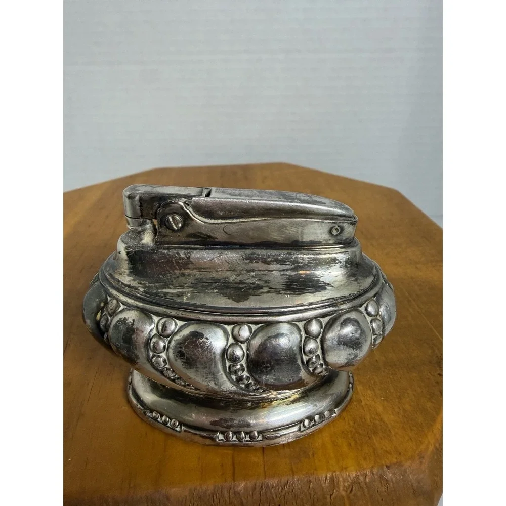 Ronson Crown Vintage Tabletop Lighter Silver Plate Style‎ Mid Century Untested